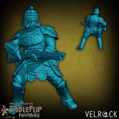 Enforcers with musket Miniature | B - Tabletop RPG & D&D miniature. Perfect for wargaming & collectors