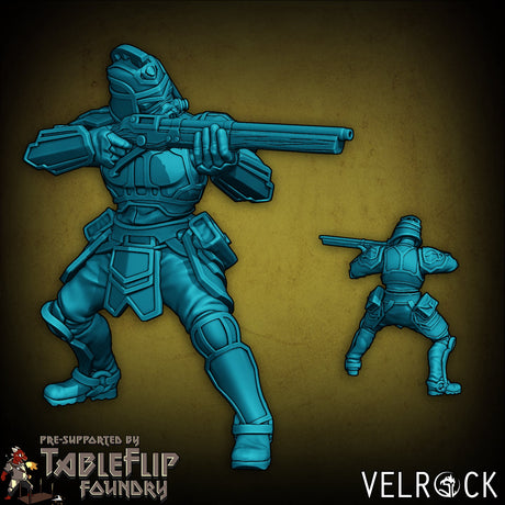 Enforcers with musket Miniature | C - Tabletop RPG & D&D miniature. Perfect for wargaming & collectors