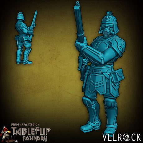 Enforcers with musket Miniature | F - Tabletop RPG & D&D miniature. Perfect for wargaming & collectors