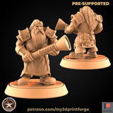 Engineer And Mining Dwarf Miniature | A - Tabletop RPG & D&D miniature. Perfect for wargaming & collectors
