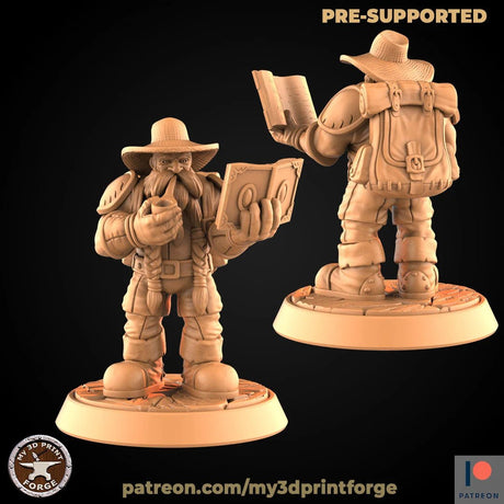 Engineer And Mining Dwarf Miniature | C - Tabletop RPG & D&D miniature. Perfect for wargaming & collectors