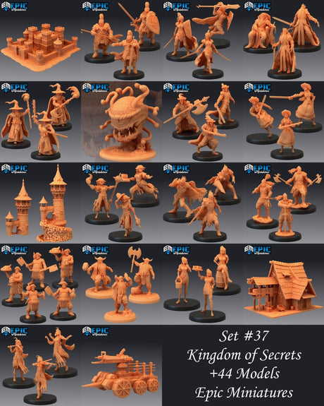EPIC Kingdom of Secret Bundle Deal Miniature | Set of 42 - Tabletop RPG & D&D miniature. Perfect for wargaming & collectors