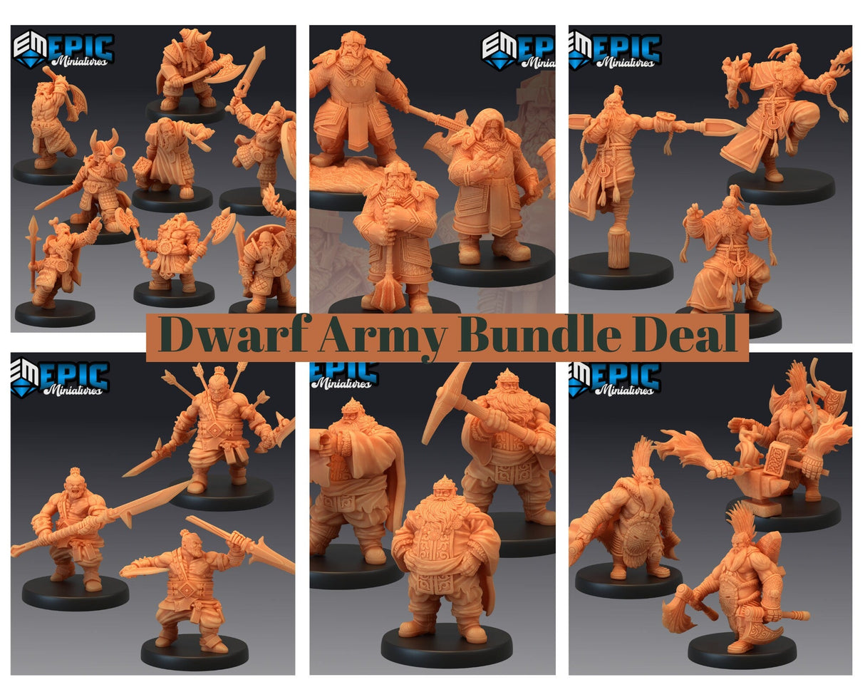Everything Dwarf Miniature | 23pc set - Tabletop RPG & D&D miniature. Perfect for wargaming & collectors