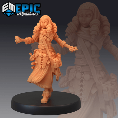 Female Alchemist Miniature | B - Tabletop RPG & D&D miniature. Perfect for wargaming & collectors