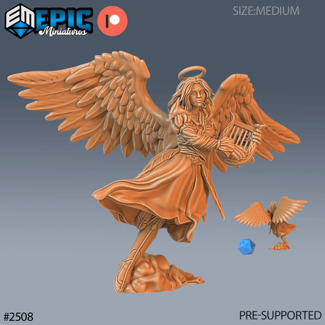 Female Angel Miniature | B - Tabletop RPG & D&D miniature. Perfect for wargaming & collectors