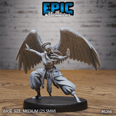 Female Eastern Angel Miniature | B - Tabletop RPG & D&D miniature. Perfect for wargaming & collectors