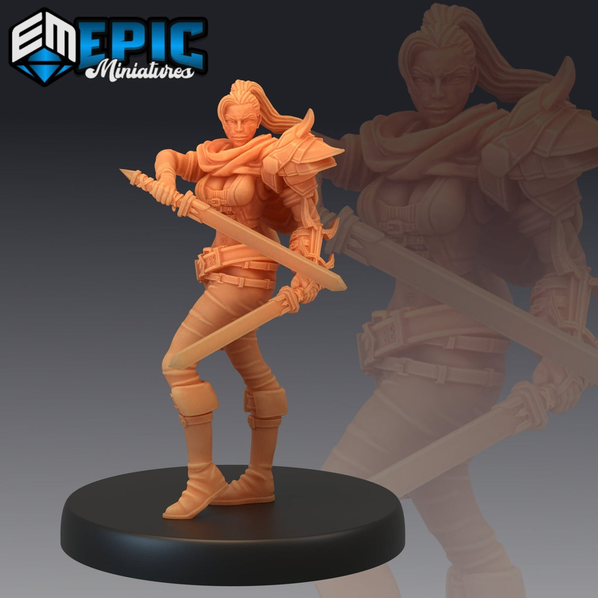 Female Assassin Miniature | B - Tabletop RPG & D&D miniature. Perfect for wargaming & collectors