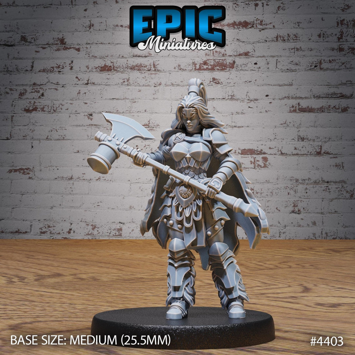 Female Barbarian Miniature | 4403 - Tabletop RPG & D&D miniature. Perfect for wargaming & collectors