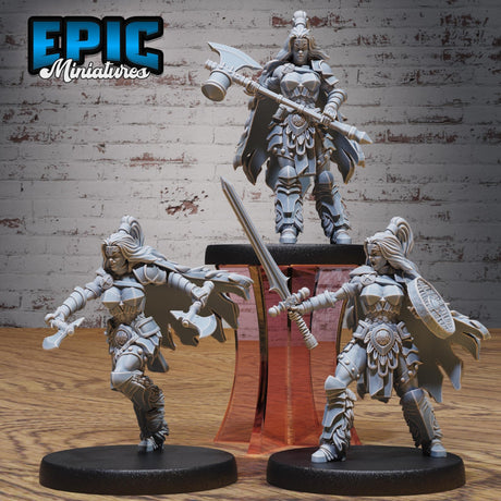 Female Barbarian Miniature | Full Set All Models - Tabletop RPG & D&D miniature. Perfect for wargaming & collectors
