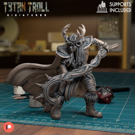 Female Druid Miniature | B - Tabletop RPG & D&D miniature. Perfect for wargaming & collectors