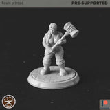 Female Dwarf Builder Miniature | A - Tabletop RPG & D&D miniature. Perfect for wargaming & collectors