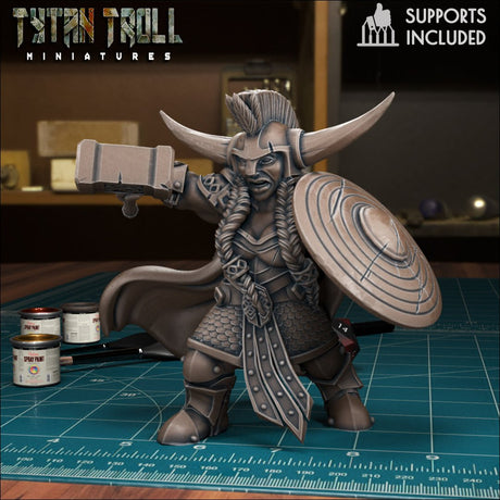 Female Dwarf Miniature | A - Tabletop RPG & D&D miniature. Perfect for wargaming & collectors
