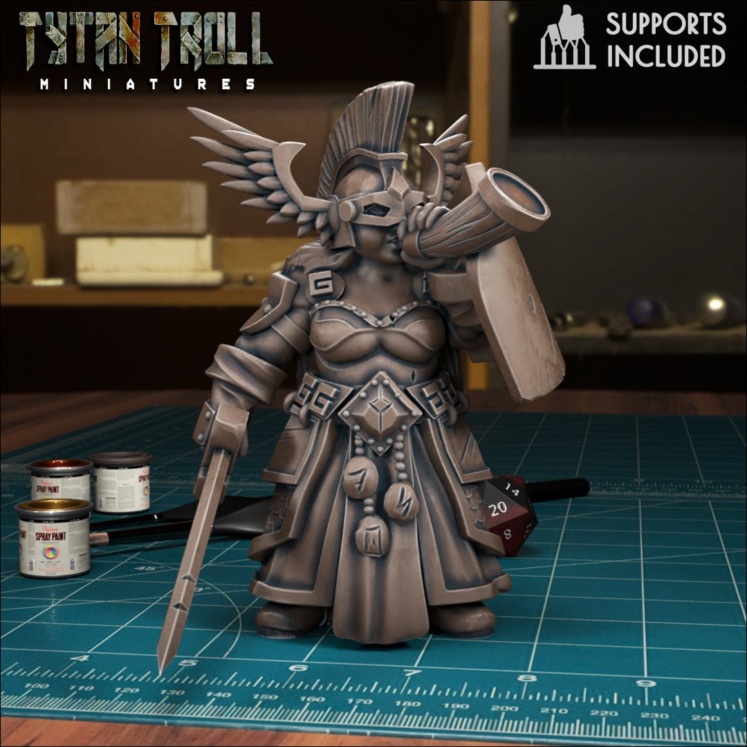 Female Dwarf Miniature | B - Tabletop RPG & D&D miniature. Perfect for wargaming & collectors