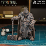 Female Dwarf Miniature | E - Tabletop RPG & D&D miniature. Perfect for wargaming & collectors