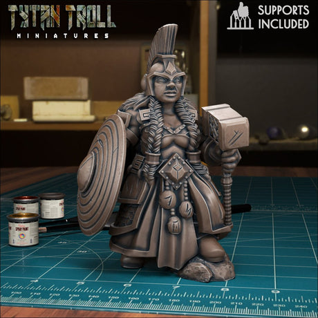 Female Dwarf Miniature | F - Tabletop RPG & D&D miniature. Perfect for wargaming & collectors