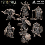 Female Dwarf Miniature | Set of 6 - Tabletop RPG & D&D miniature. Perfect for wargaming & collectors
