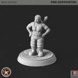 Female Dwarf Tree Cutter, Forester Miniature | B - Tabletop RPG & D&D miniature. Perfect for wargaming & collectors