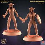 Female Elf Fighter Miniature | Set of 2 - Tabletop RPG & D&D miniature. Perfect for wargaming & collectors