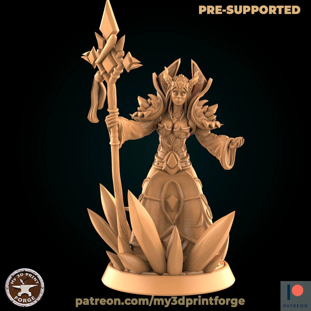 Female Frost Mage Miniature | A - Tabletop RPG & D&D miniature. Perfect for wargaming & collectors