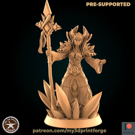 Female Frost Mage Miniature | A - Tabletop RPG & D&D miniature. Perfect for wargaming & collectors