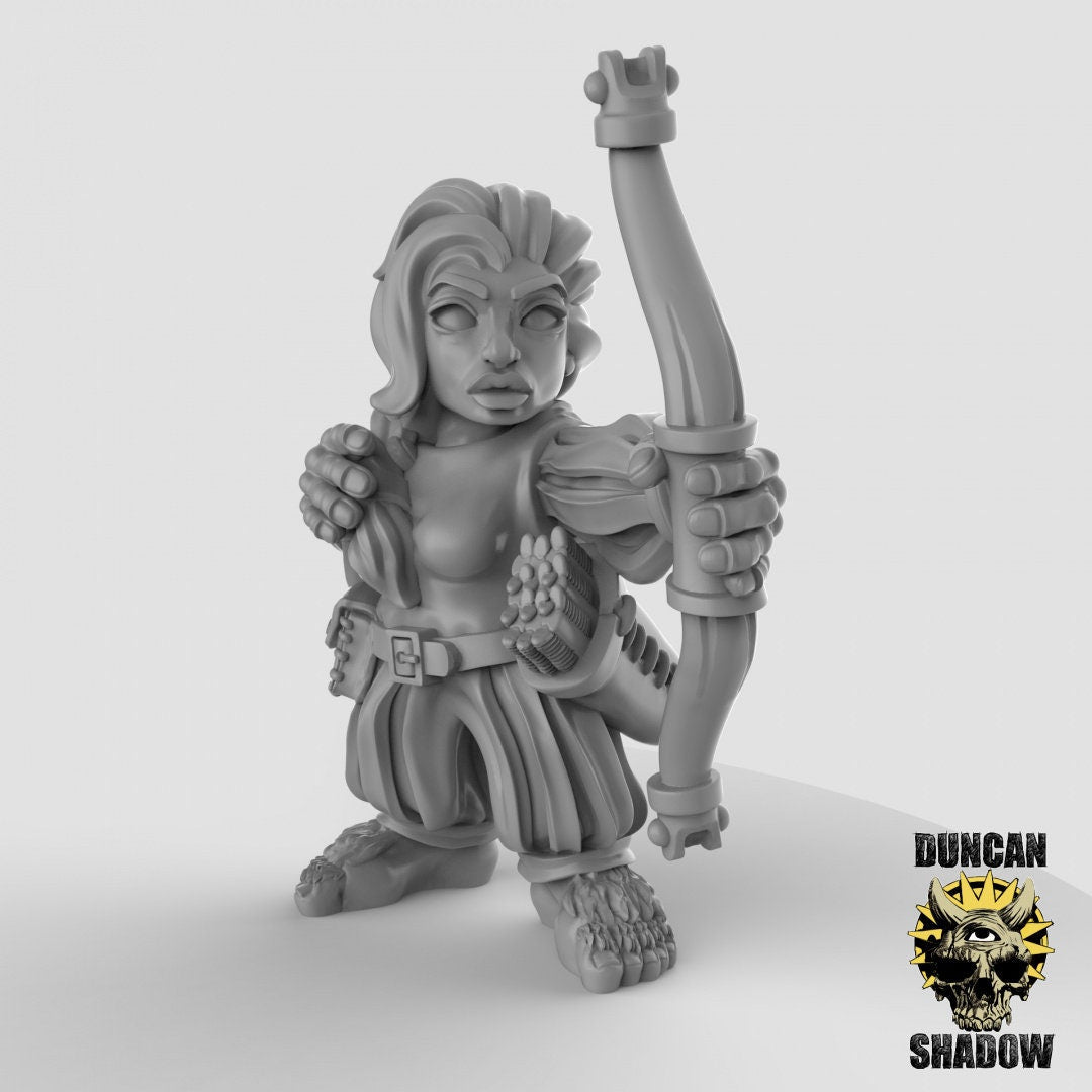 Female Halfling, Hobbit Miniature | Right - Tabletop RPG & D&D miniature. Perfect for wargaming & collectors