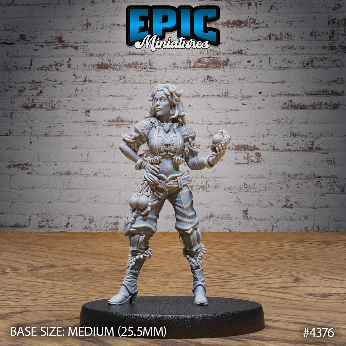 Female Hero Sorceress Miniature | 4376 - Tabletop RPG & D&D miniature. Perfect for wargaming & collectors