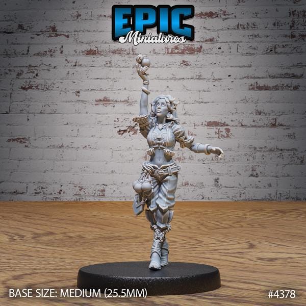 Female Hero Sorceress Miniature - 4378 - 32mm