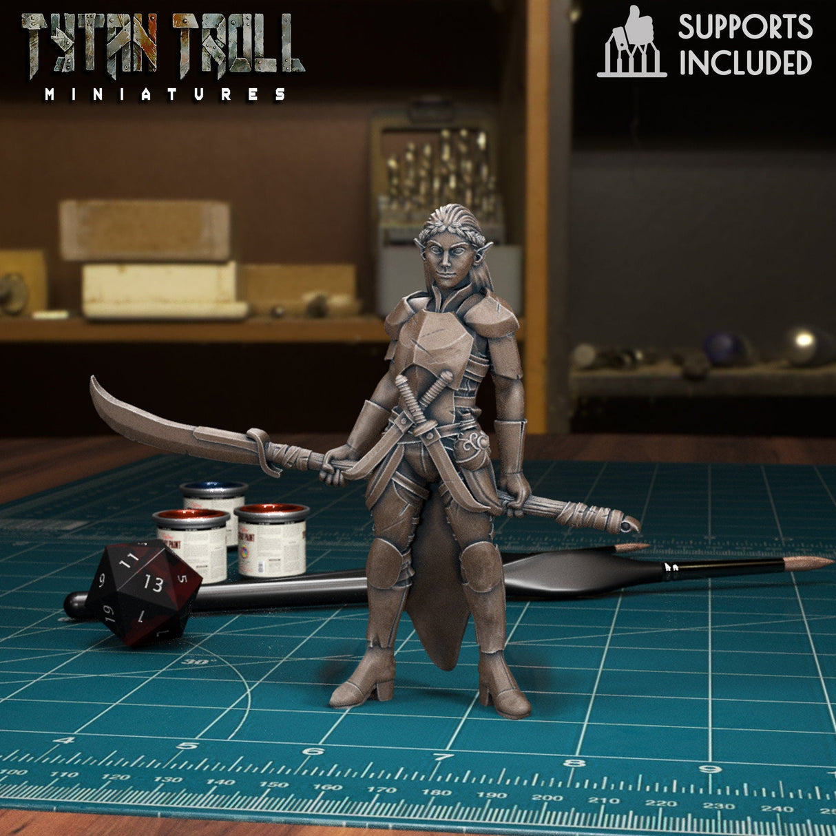 Female Heros of the Races Miniature | Elf - Tabletop RPG & D&D miniature. Perfect for wargaming & collectors