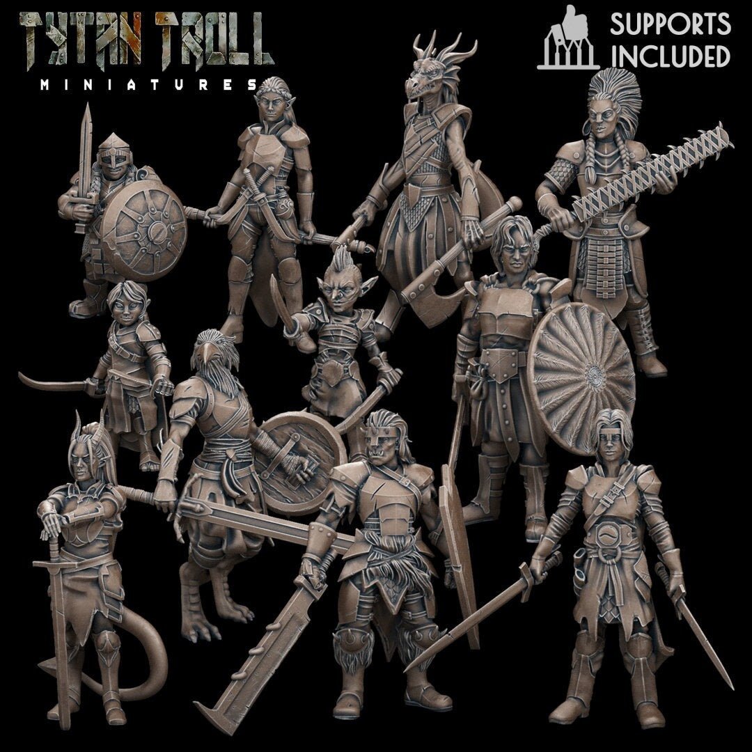 Female Heros of the Races Miniature | Full Set All Models - Tabletop RPG & D&D miniature. Perfect for wargaming & collectors