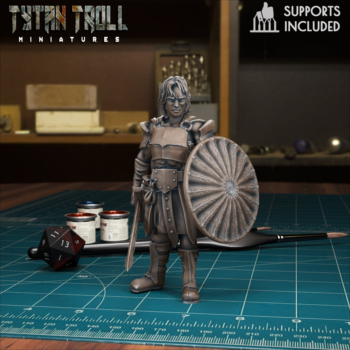 Female Heros of the Races Miniature | Goliath - Tabletop RPG & D&D miniature. Perfect for wargaming & collectors