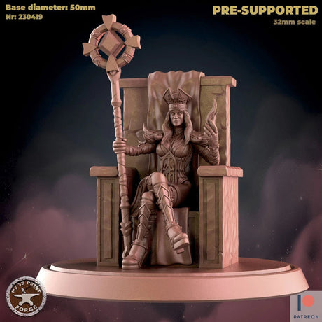 Female Inquisitor Sitting Miniature | A - Tabletop RPG & D&D miniature. Perfect for wargaming & collectors