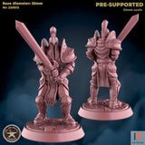 Female Knight Miniature | A - Tabletop RPG & D&D miniature. Perfect for wargaming & collectors