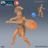 Female Legendary Gladiator Miniature | B - Tabletop RPG & D&D miniature. Perfect for wargaming & collectors