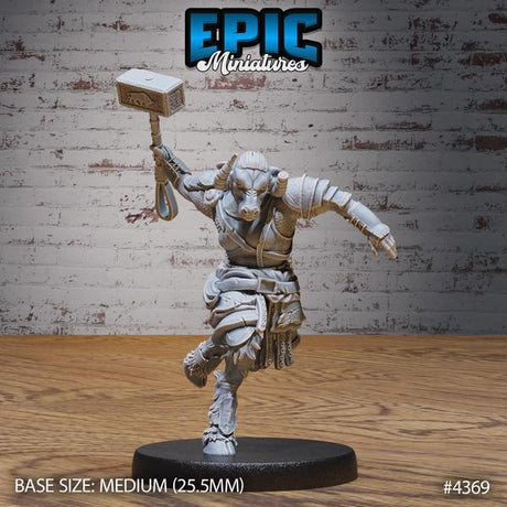Female Minotaur Warrior Miniature | 4369 - Tabletop RPG & D&D miniature. Perfect for wargaming & collectors