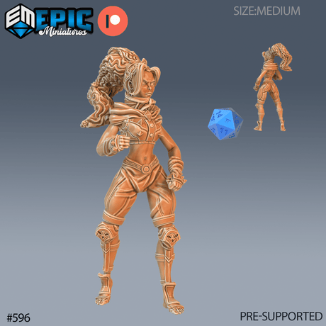 Female Monk Miniature | A - Tabletop RPG & D&D miniature. Perfect for wargaming & collectors