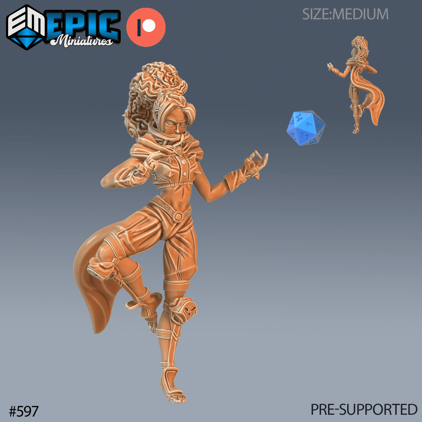 Female Monk Miniature - B - 28mm