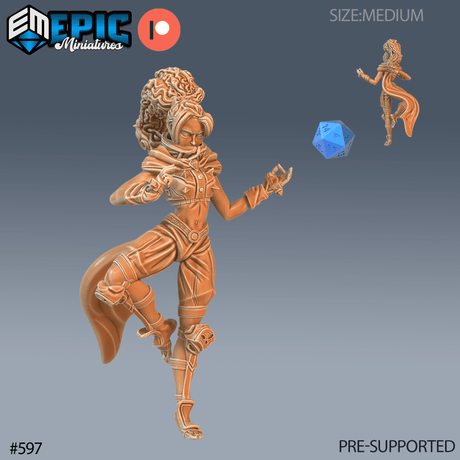 Female Monk Miniature | B - Tabletop RPG & D&D miniature. Perfect for wargaming & collectors