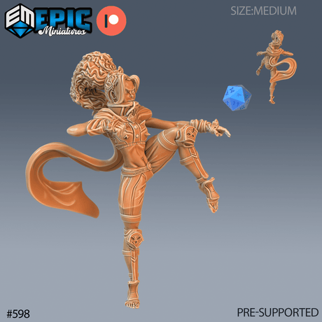 Female Monk Miniature | C - Tabletop RPG & D&D miniature. Perfect for wargaming & collectors