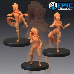 Female Monk Miniature | Set of 3 - Tabletop RPG & D&D miniature. Perfect for wargaming & collectors