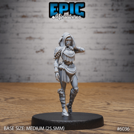 Female Native Indian Solider Miniature | 6036 - Tabletop RPG & D&D miniature. Perfect for wargaming & collectors