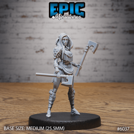 Female Native Indian Solider Miniature | 6037 - Tabletop RPG & D&D miniature. Perfect for wargaming & collectors