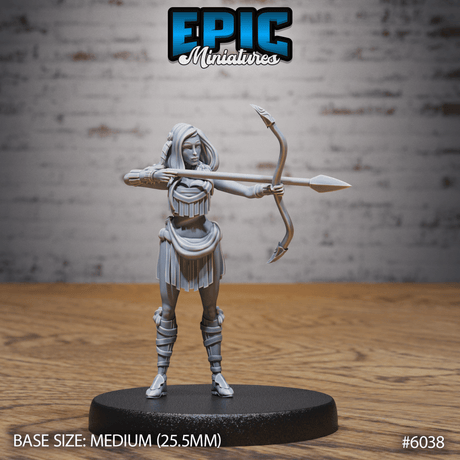 Female Native Indian Solider Miniature | 6038 - Tabletop RPG & D&D miniature. Perfect for wargaming & collectors
