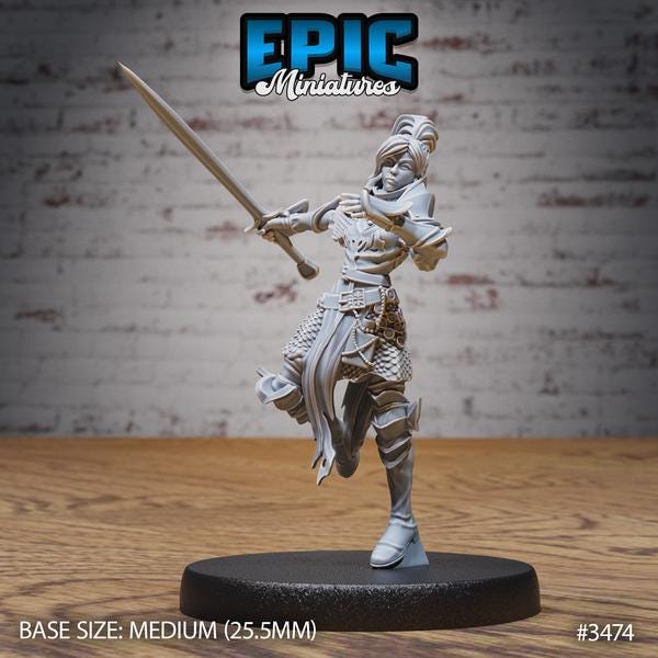 Female Paladin Miniature - 3474 - 32mm