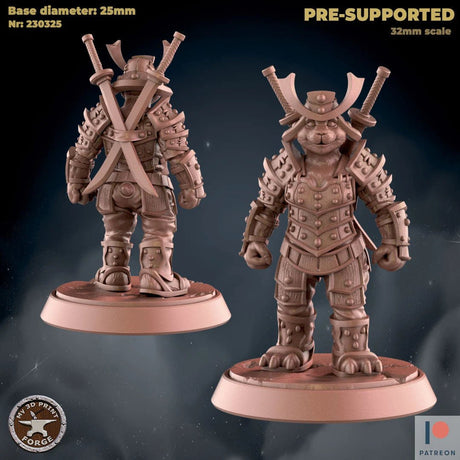 Female Panda Folk Warrior Miniature | B - Tabletop RPG & D&D miniature. Perfect for wargaming & collectors