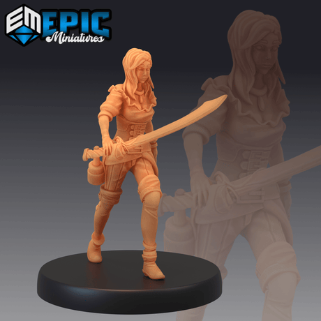 Female Pirates Miniature | B - Tabletop RPG & D&D miniature. Perfect for wargaming & collectors