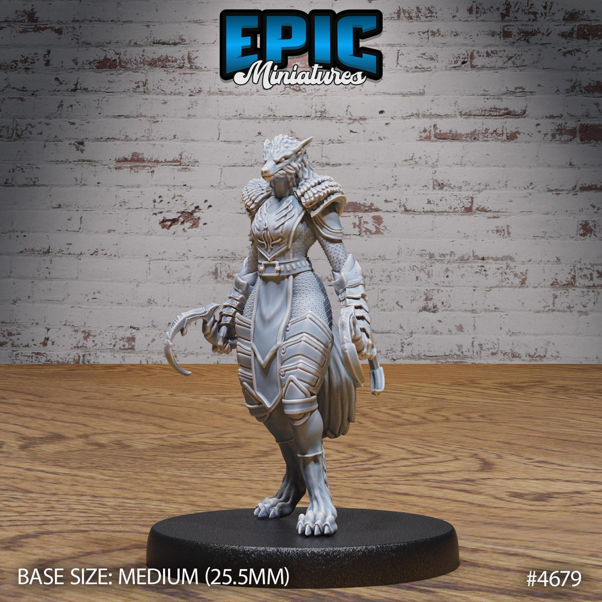 Female Rogue Werewolf Miniature | 4679 - Tabletop RPG & D&D miniature. Perfect for wargaming & collectors