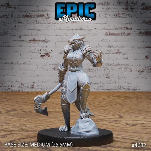 Female Rogue Werewolf Miniature | 4682 - Tabletop RPG & D&D miniature. Perfect for wargaming & collectors