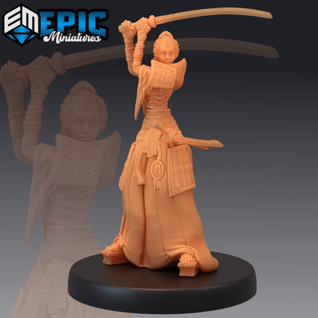 Female Samurai Miniature | A - Tabletop RPG & D&D miniature. Perfect for wargaming & collectors