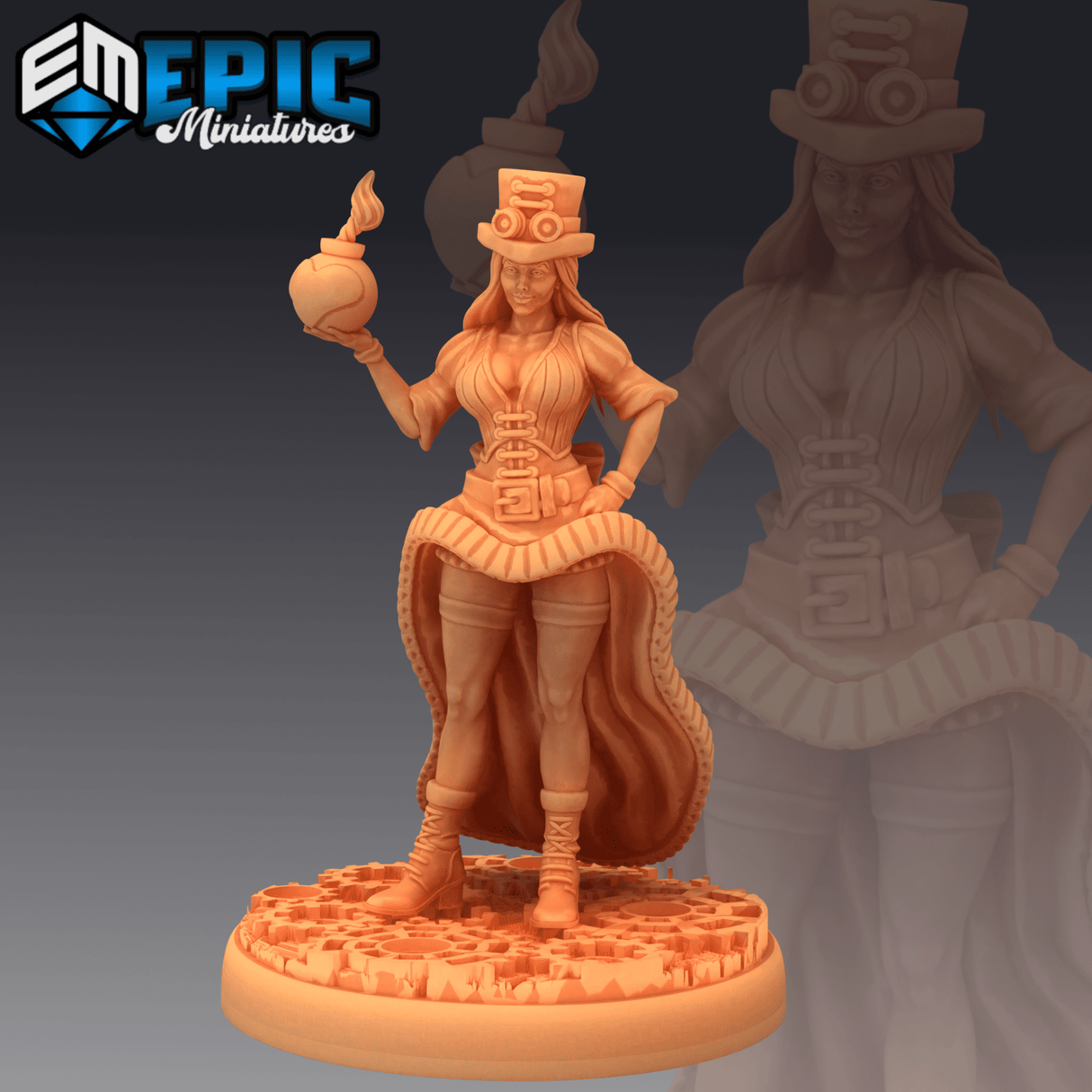 Female Scientist Miniature | B - Tabletop RPG & D&D miniature. Perfect for wargaming & collectors