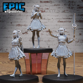 Female Tiefling rogue Miniature | Full Set All Models - Tabletop RPG & D&D miniature. Perfect for wargaming & collectors